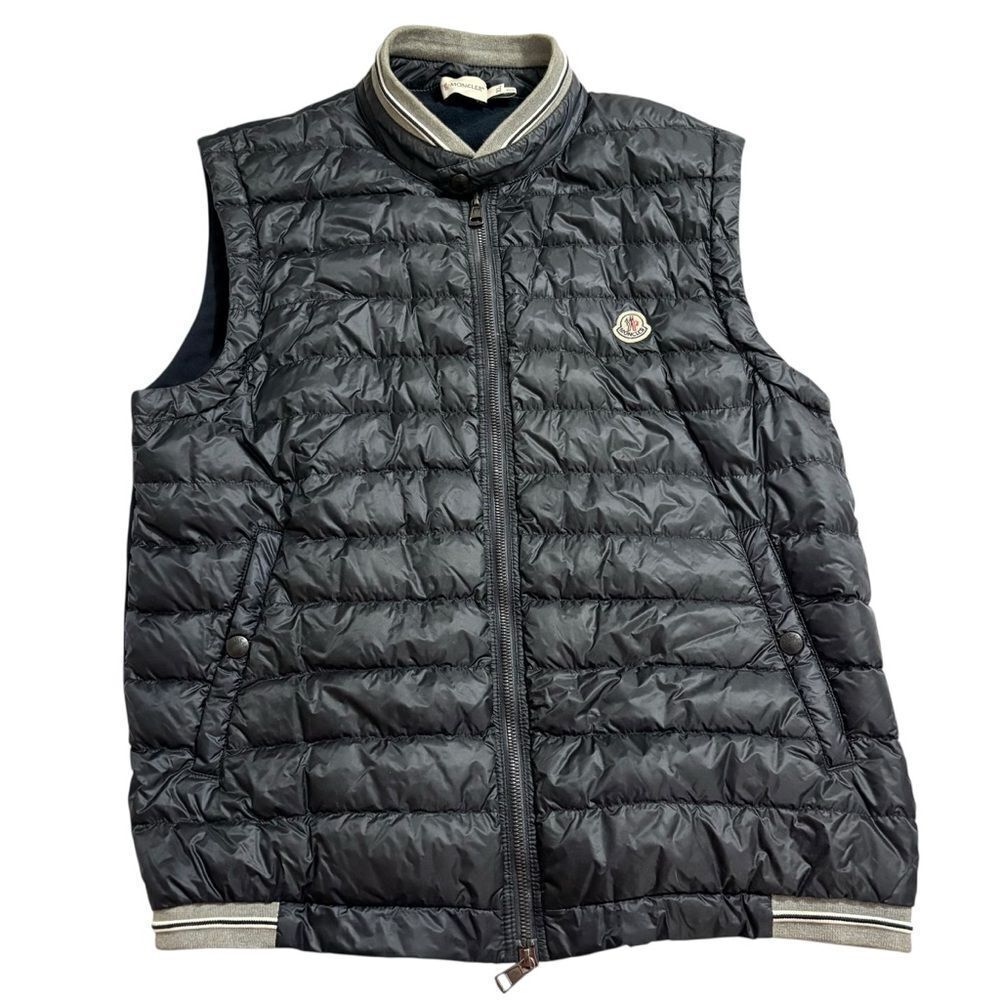 Men's MONCLER Navy Maglia Gilet Quilted Down Puffer Vest Jacket Size fits M/L